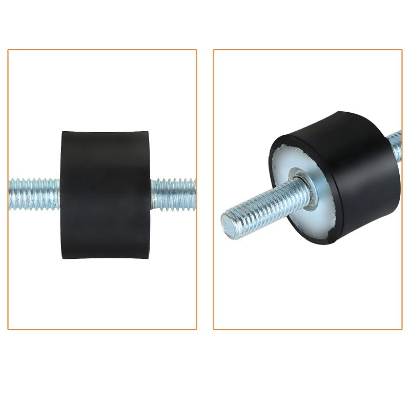 Ziqi 8Pack M8 Rubber Studs Shock Absorber Anti Vibration Isolator Mounts  M8-20mm Rubber Cylindrical Vibration Isolation Mount with 2 Threaded Studs  for Air Compressors  Pump  Garage Motor  Diesel Engines - Image 3